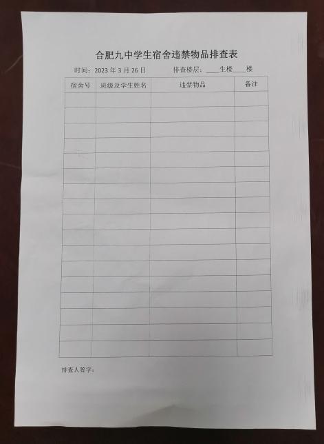 检查表